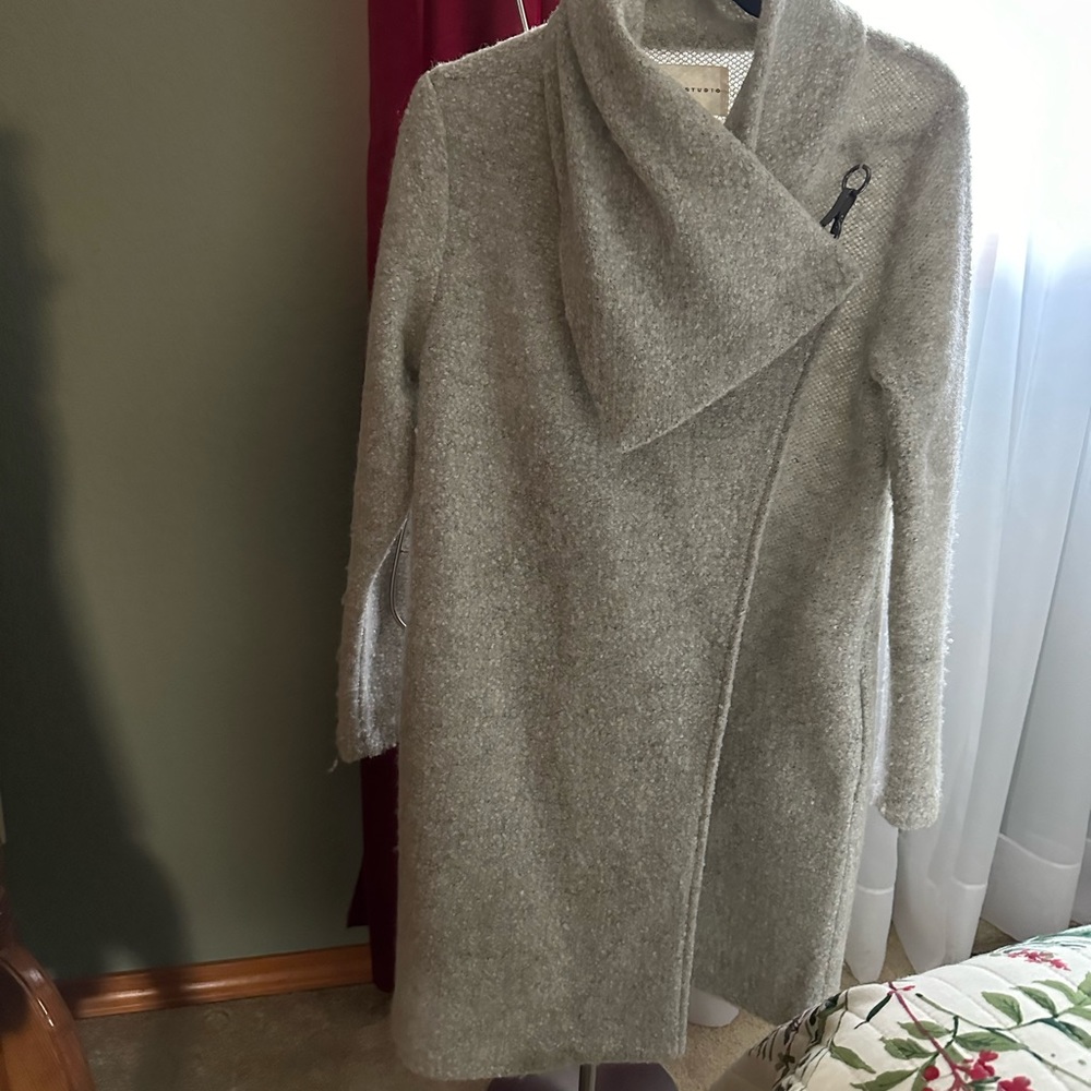 Max Studio M  Gray  wool blend sweater coat